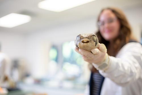 VIU student holding a fish