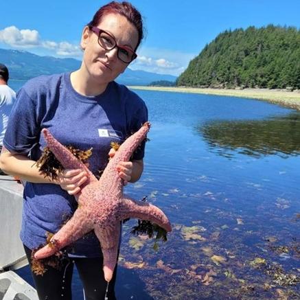 Women holding a starfish