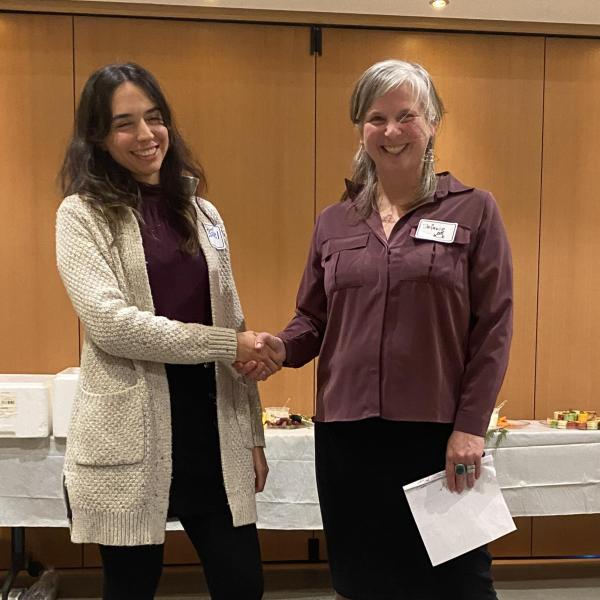 VIU student receiving a fish and aqua award