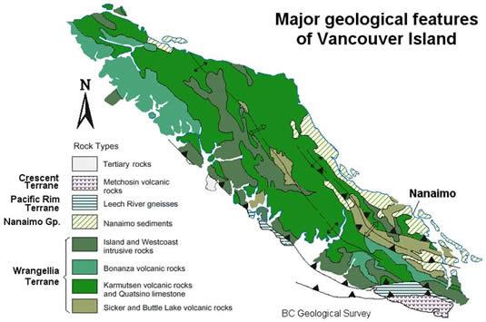 Geological map of Vancouver Island