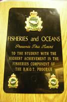 Department of Fisheries and Oceans plaque