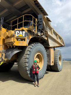 Geoscience graduate student at work