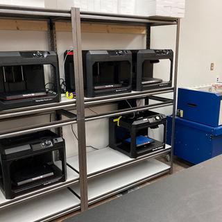 Prototyping tools including 3D printers and laser etcher.